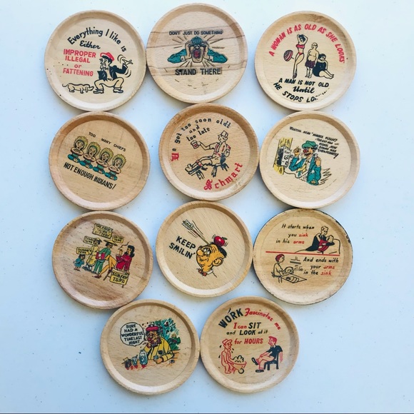 Vintage Dining Vintage Antique Novelty Gag Joke 95s Set Of 11 Mid